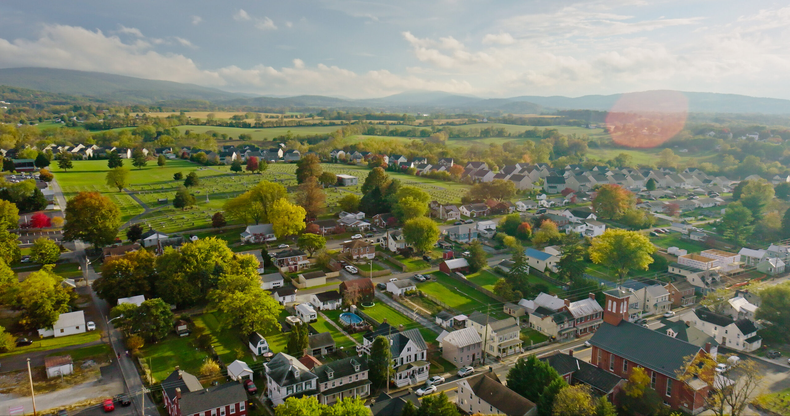 High Angle View of Small Town in Maryland